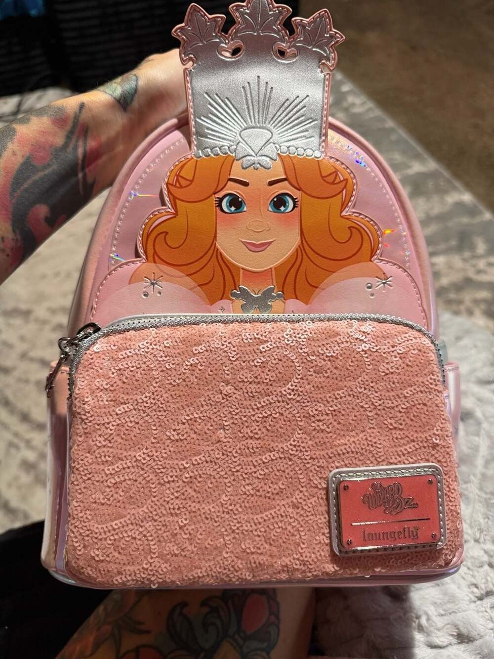 Loungefly Wizard of Oz Glinda Sequin Mini Backpack